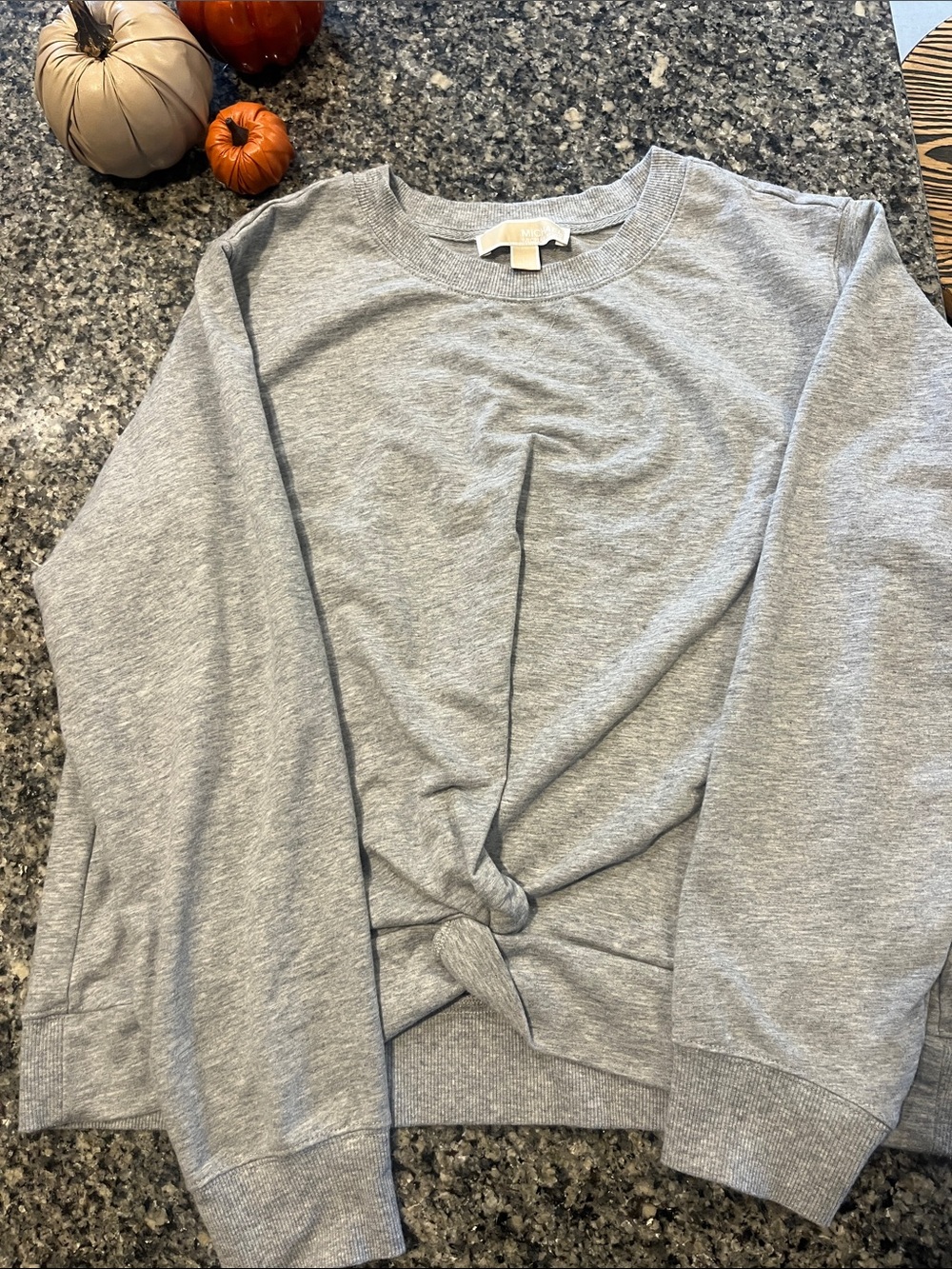 Michael Kors - Knot-Front Crewneck Sweater - Light Gray